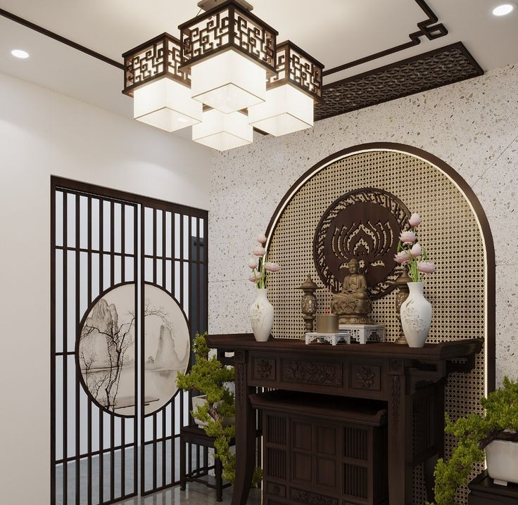 Đơn vị thi công trần thạch cao phòng thờ