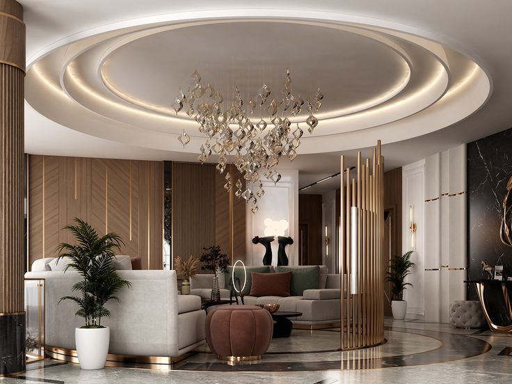 Trần kết hợp cây xanh trang trí
