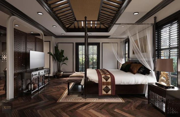 Mẫu giường ngủ Indochine truyền thống