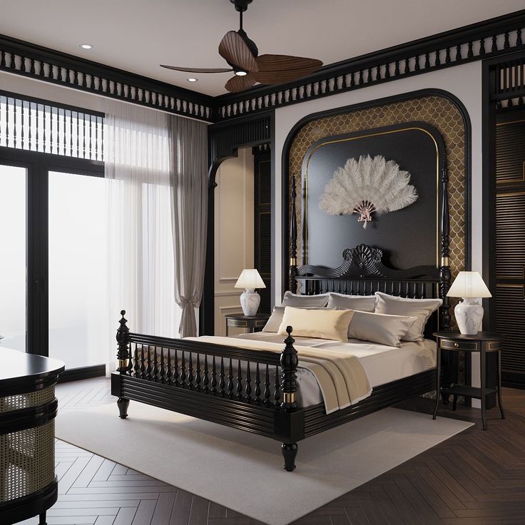 Giường ngủ phong cách Indochine