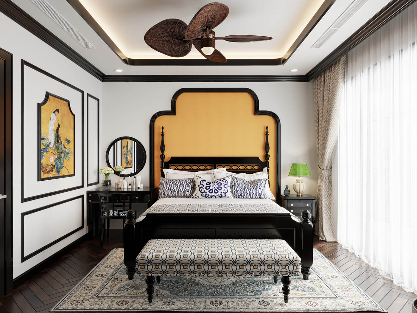 Phòng khách sạn phong cách Indochine