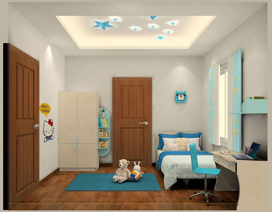 Trần giật cấp đính sao đơn giản