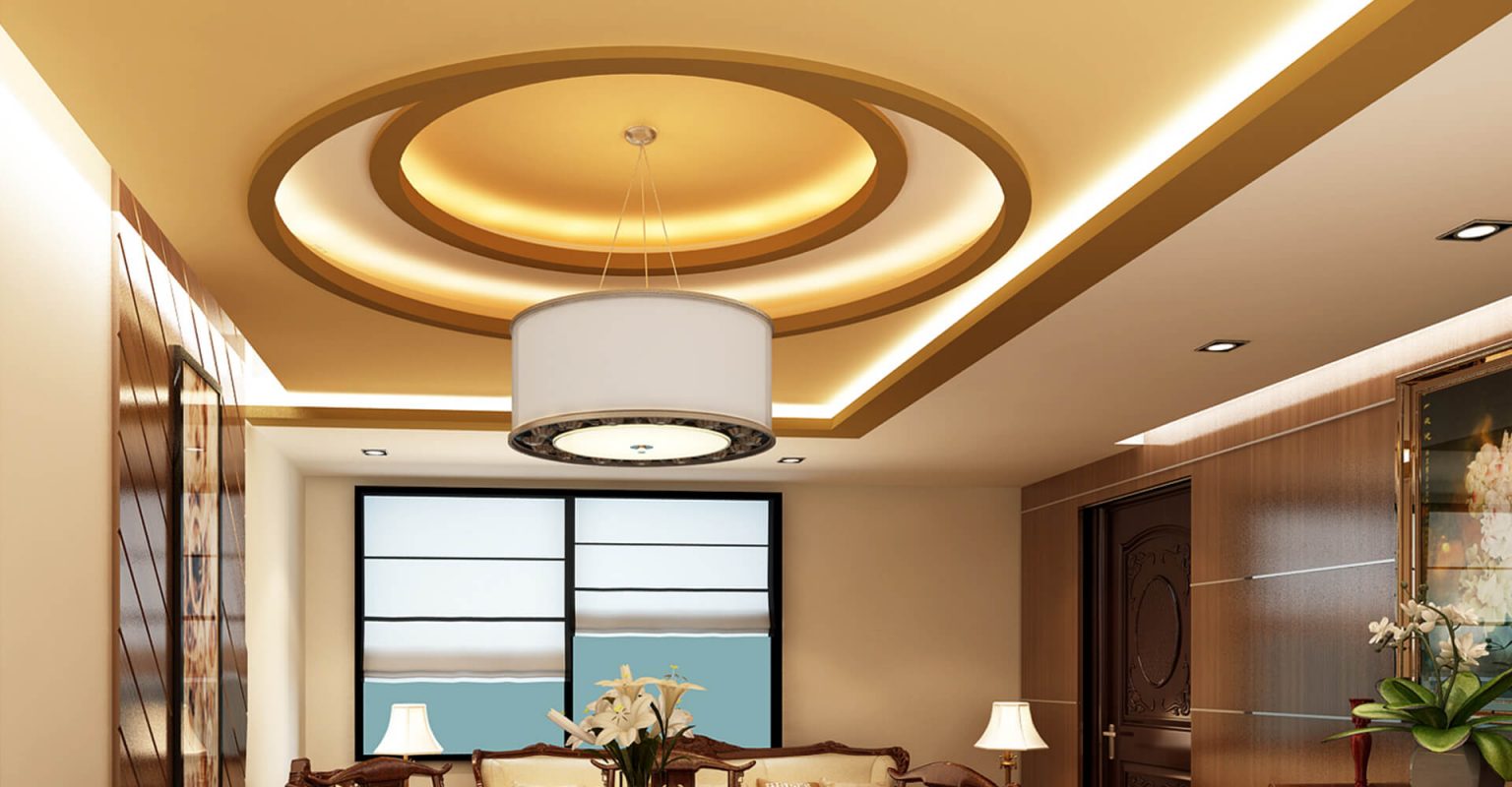 Trần thạch cao giật cấp kết hợp đèn LED