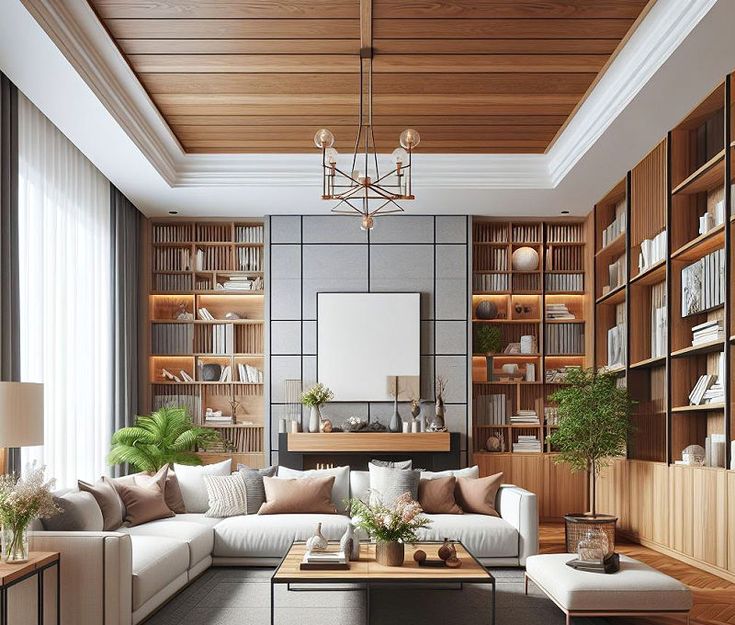 Trần kết hợp gỗ 