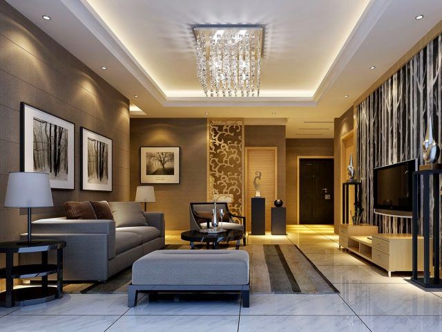 Trần thạch cao giật cấp cho phòng khách 25m2