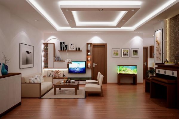 Trần thạch cao giật cấp hình vuông