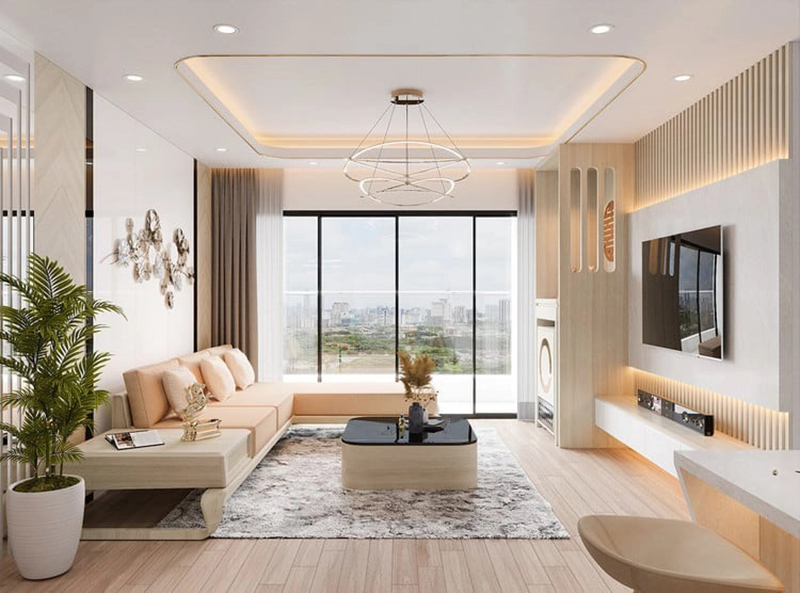 Trần thạch cao cho phòng khách 25m2