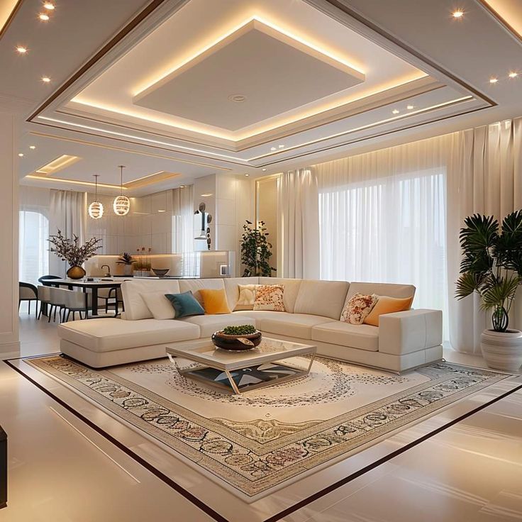 Trần thạch cao phòng khách 25m2