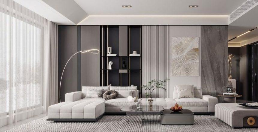 Trần thạch cao phòng khách 35m2