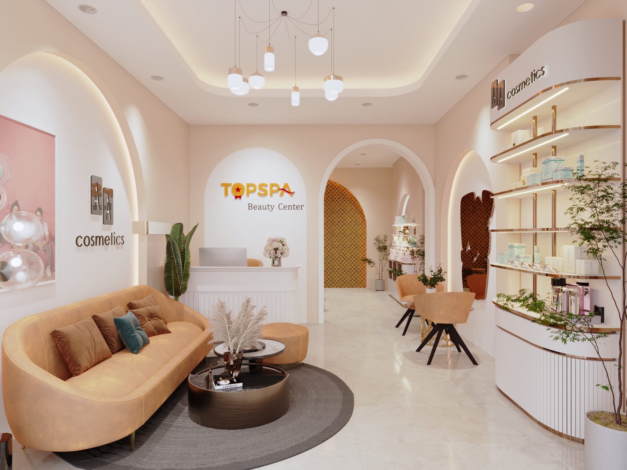 Trần thạch cao phòng Spa giật cấp